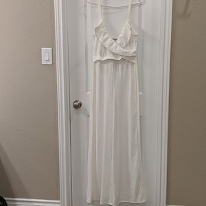 White wide leg jumpsuit